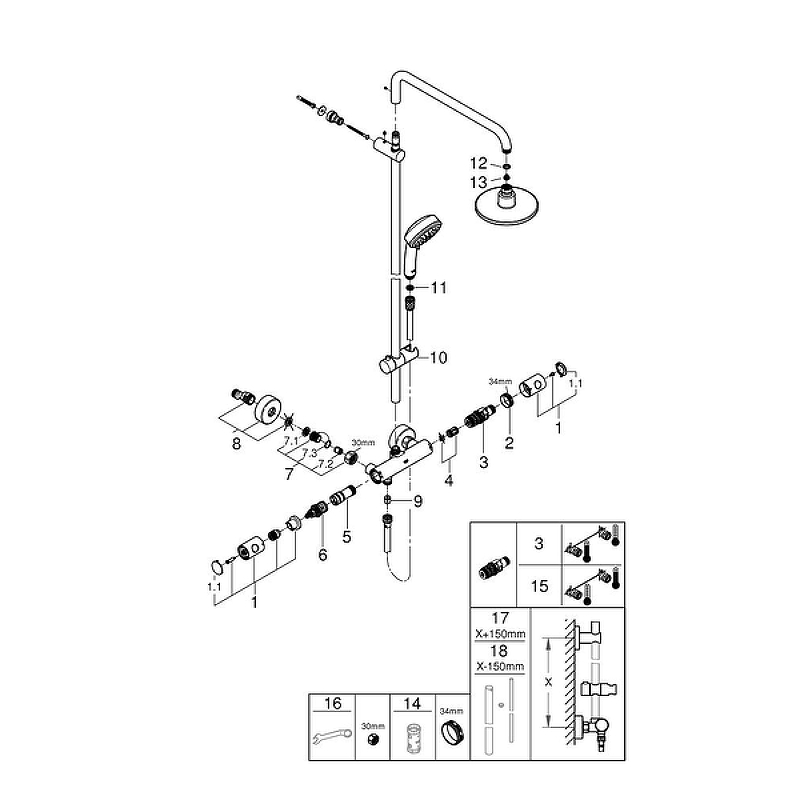 Душевая стойка Grohe Tempesta New 27922000 хром