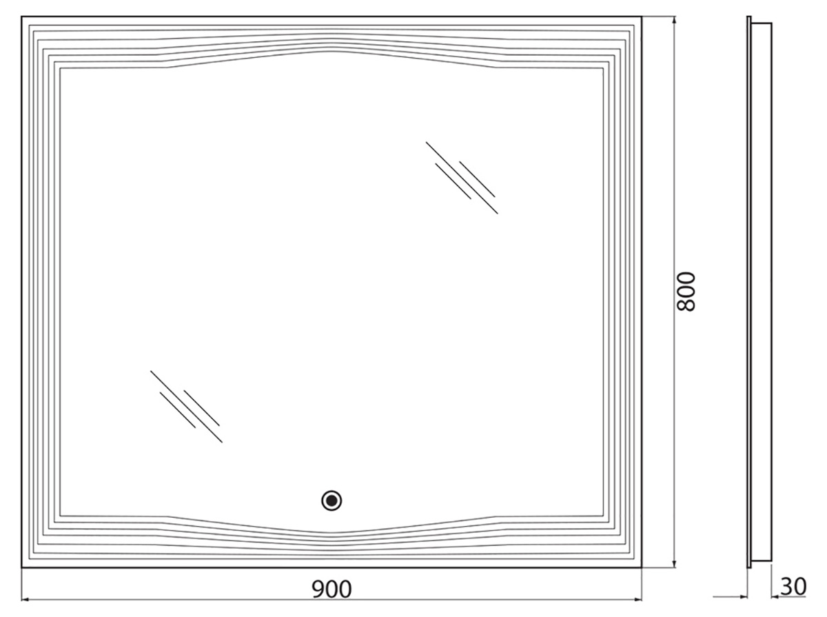 Зеркало BelBagno 90 SPC-LNS-900-800-LED-TCH с подсветкой
