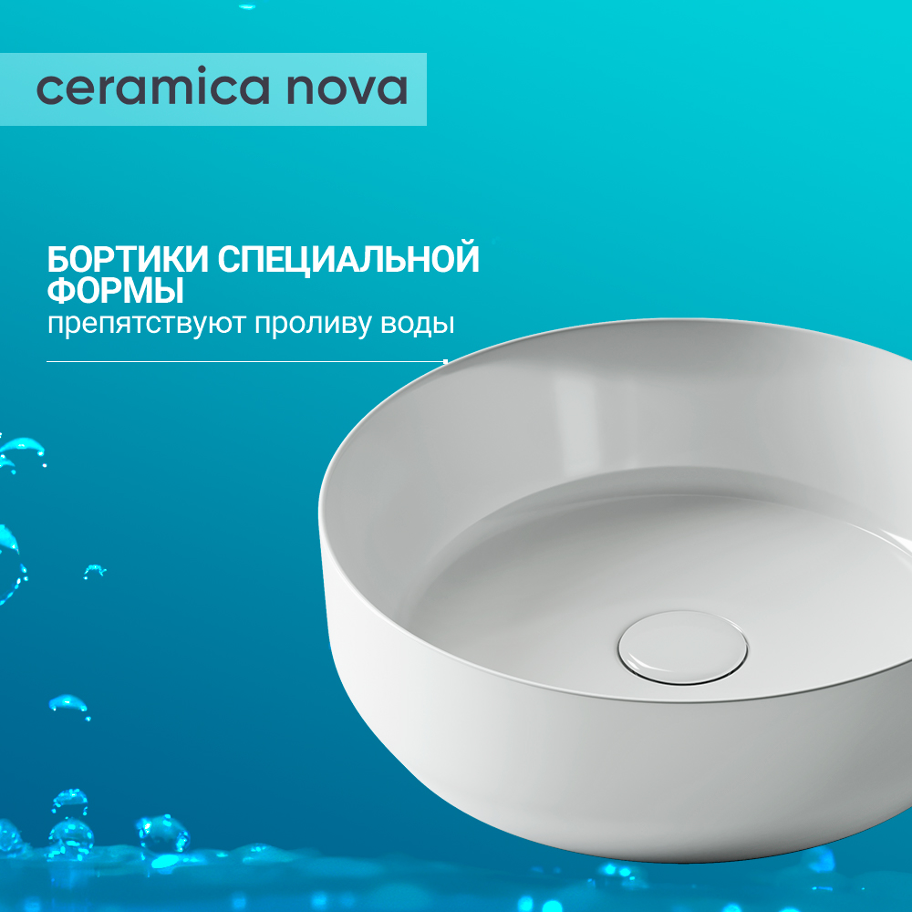 Раковина накладная Ceramica Nova Element CN6022 белая глянцевая