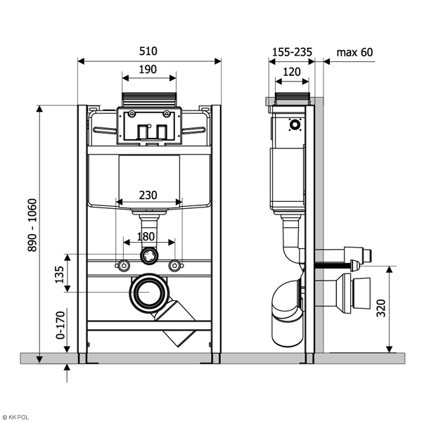 Инсталляция для унитаза KKPol Professional ZSP/M430/0.1/K