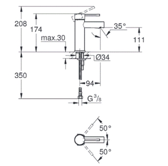 Смеситель для раковины Grohe Essence 34294001 хром