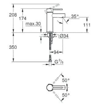 Смеситель для раковины Grohe Essence 34294001 хром