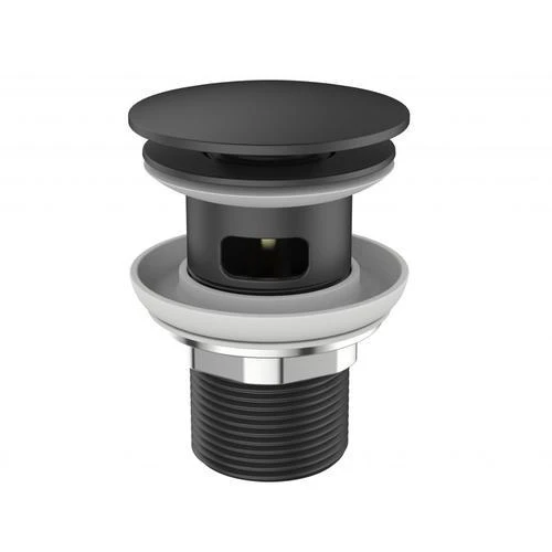 Донный клапан для раковины BelBagno UNO BB-SAT-NERO с переливом, черный матовы Донный клапан для раковины BelBagno UNO BB-SAT-NERO с переливом, черный матовы