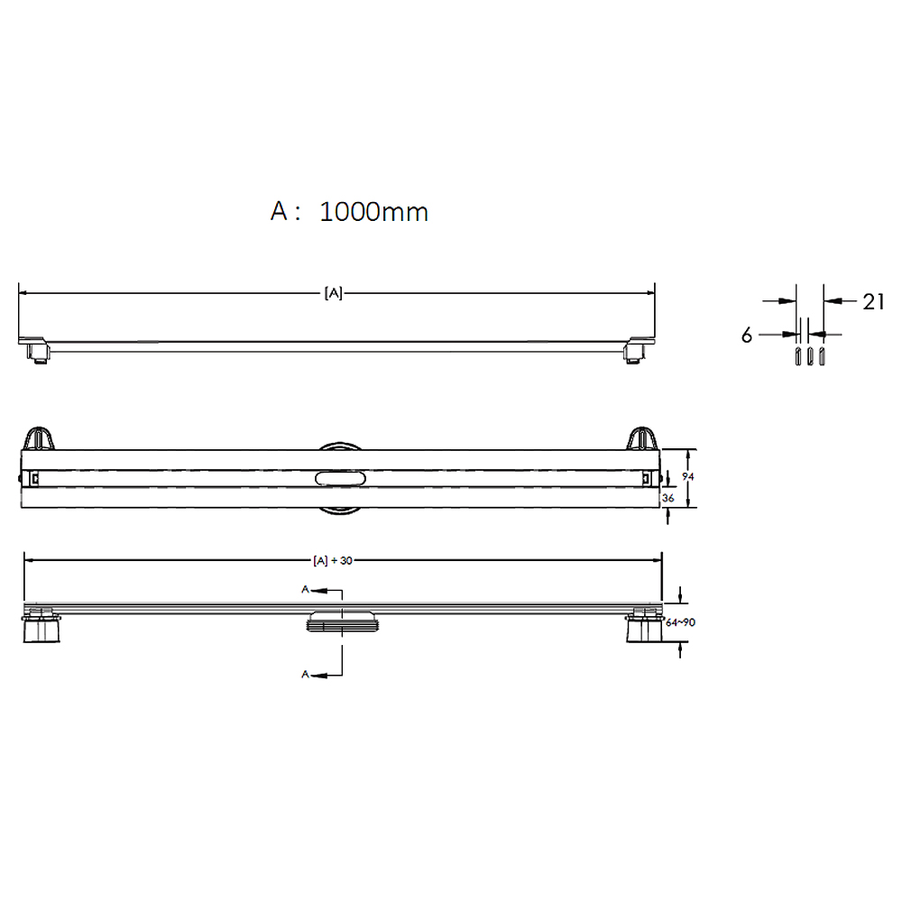 Душевой лоток Berges Super Slim 100 090055 хром матовый