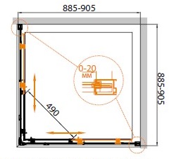 Душевой уголок Cezares Relax 90x90см RELAX-A-2-90-C-Bi профиль белый, стекло прозрачное