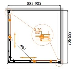 Душевой уголок Cezares Relax 90x90см RELAX-A-2-90-P-Bi профиль белый, стекло рифленое