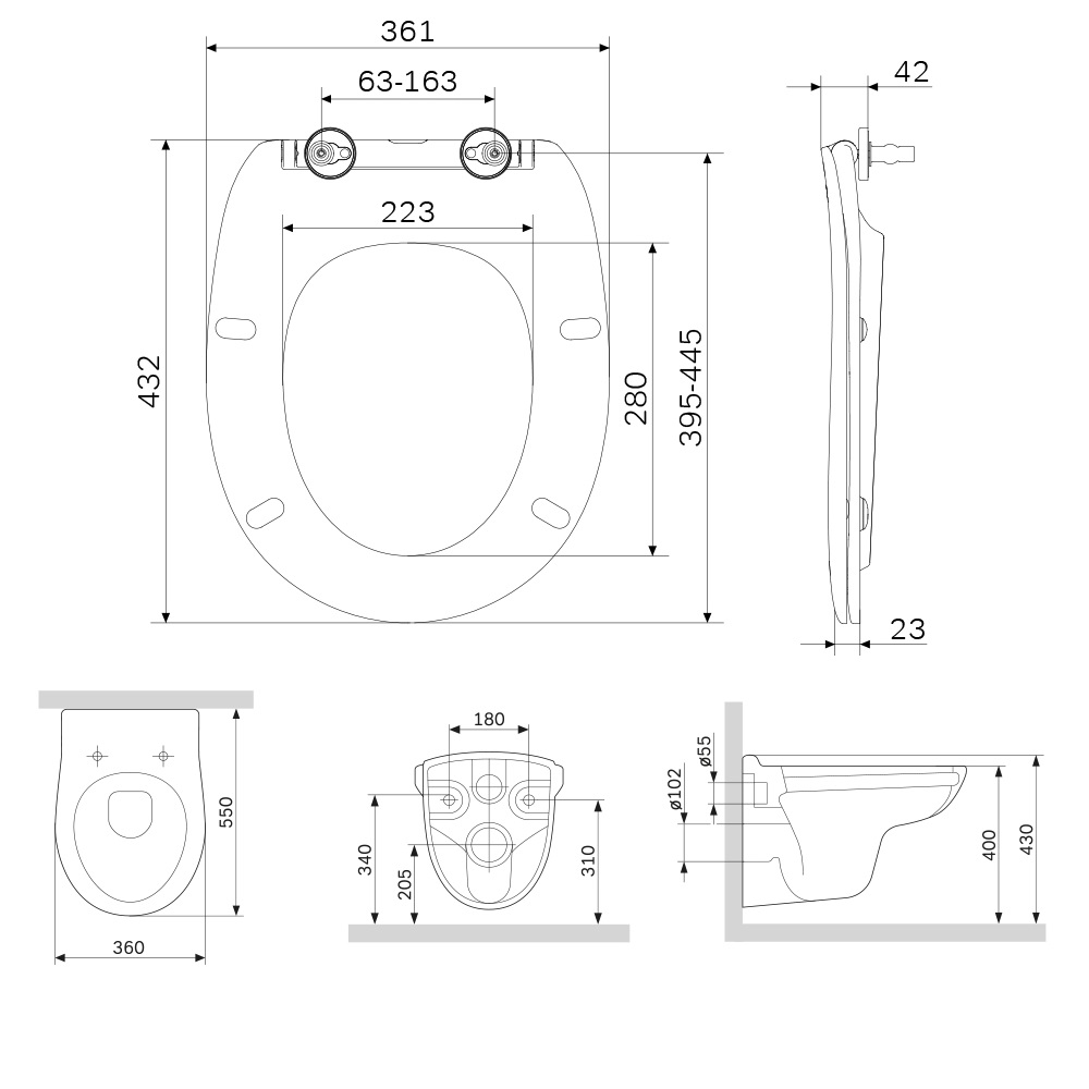 Унитаз подвесной AM.PM Sense C741700SC белый глянец