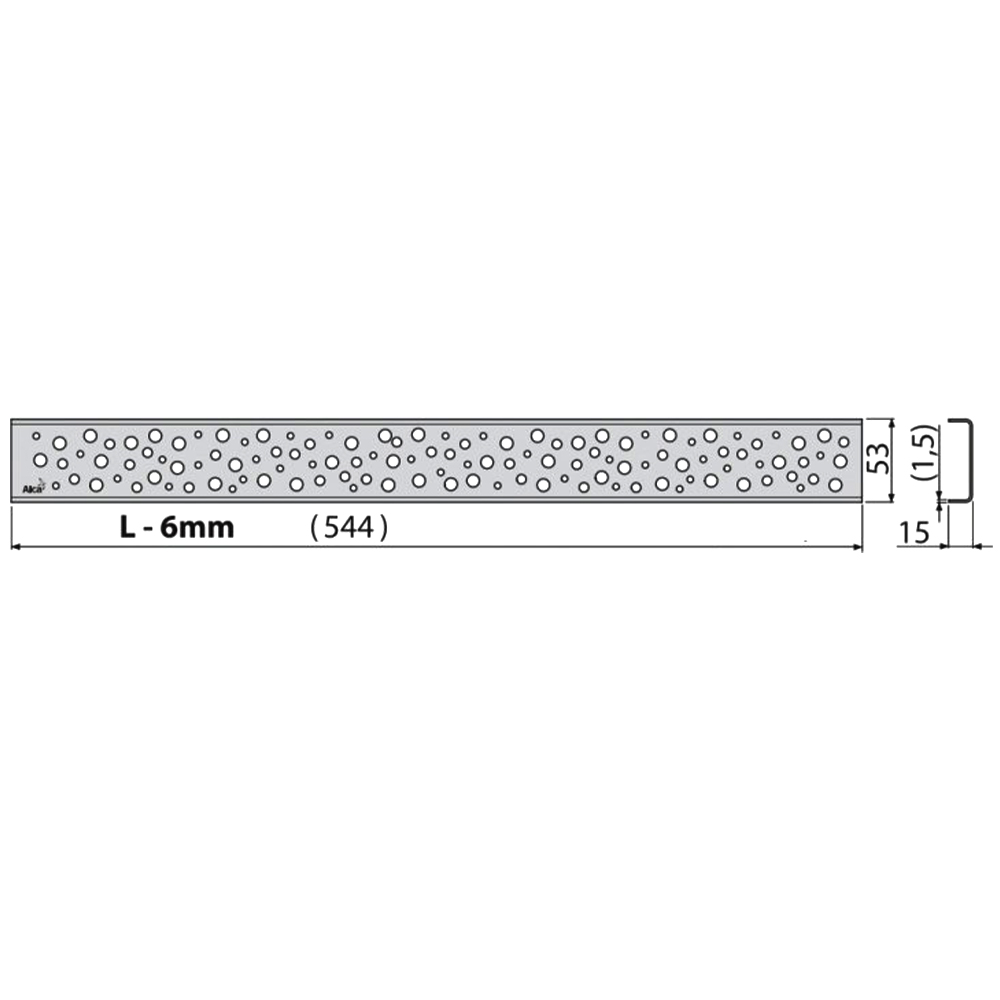 Решетка AlcaPlast Buble 55 BUBLE-550L хром