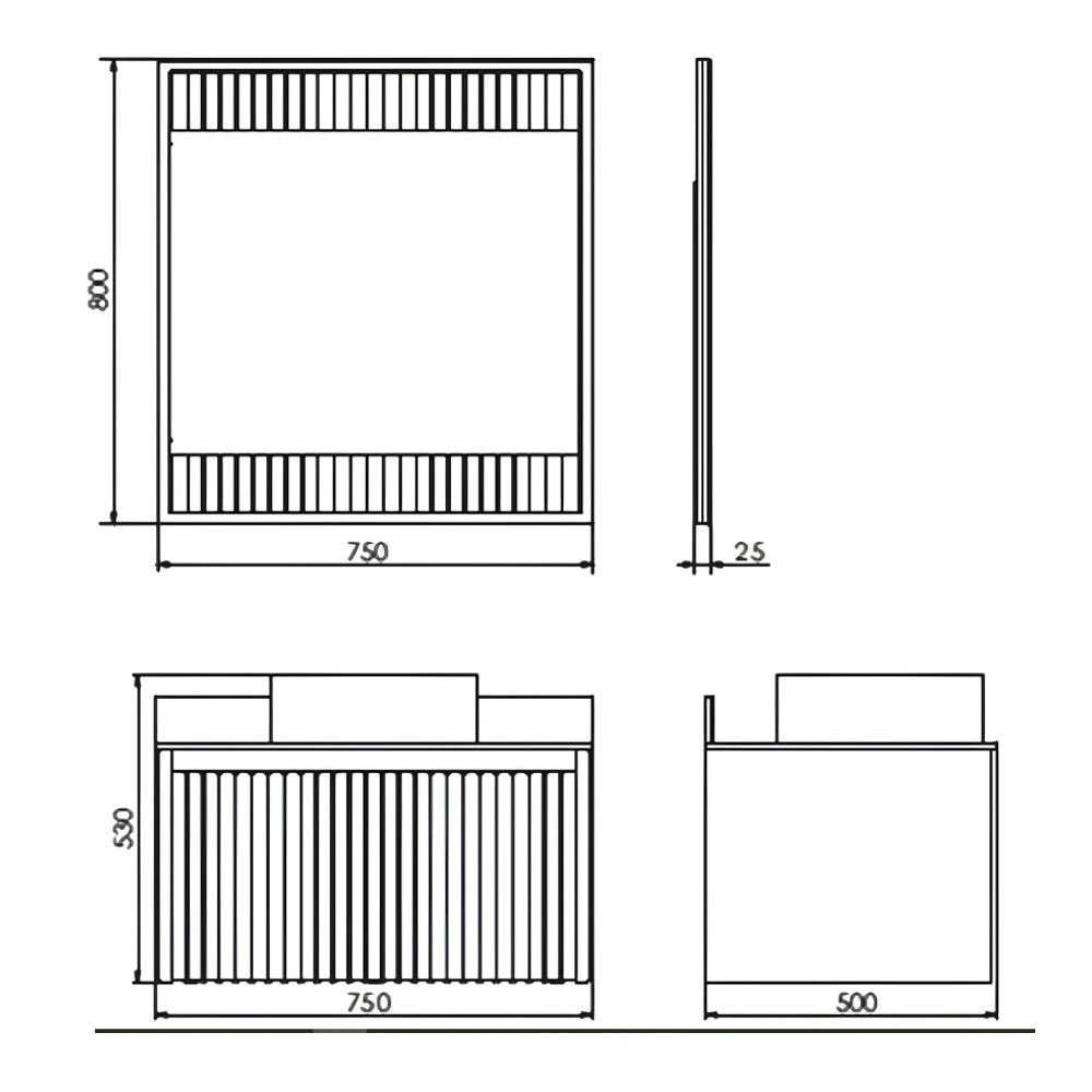 Зеркало Comforty Марсель 75 00-00012269CF с подсветкой, белое