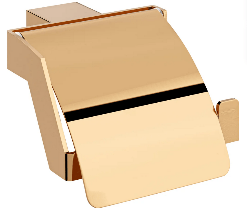 Держатель туалетной бумаги DECOR BANYO SS 304 Gold SS304 007 12 с крышкой, золото