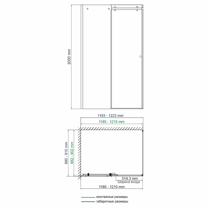 Душевой уголок Wasserkraft Vils 120x90см 56R07 профиль хром, стекло прозрачное