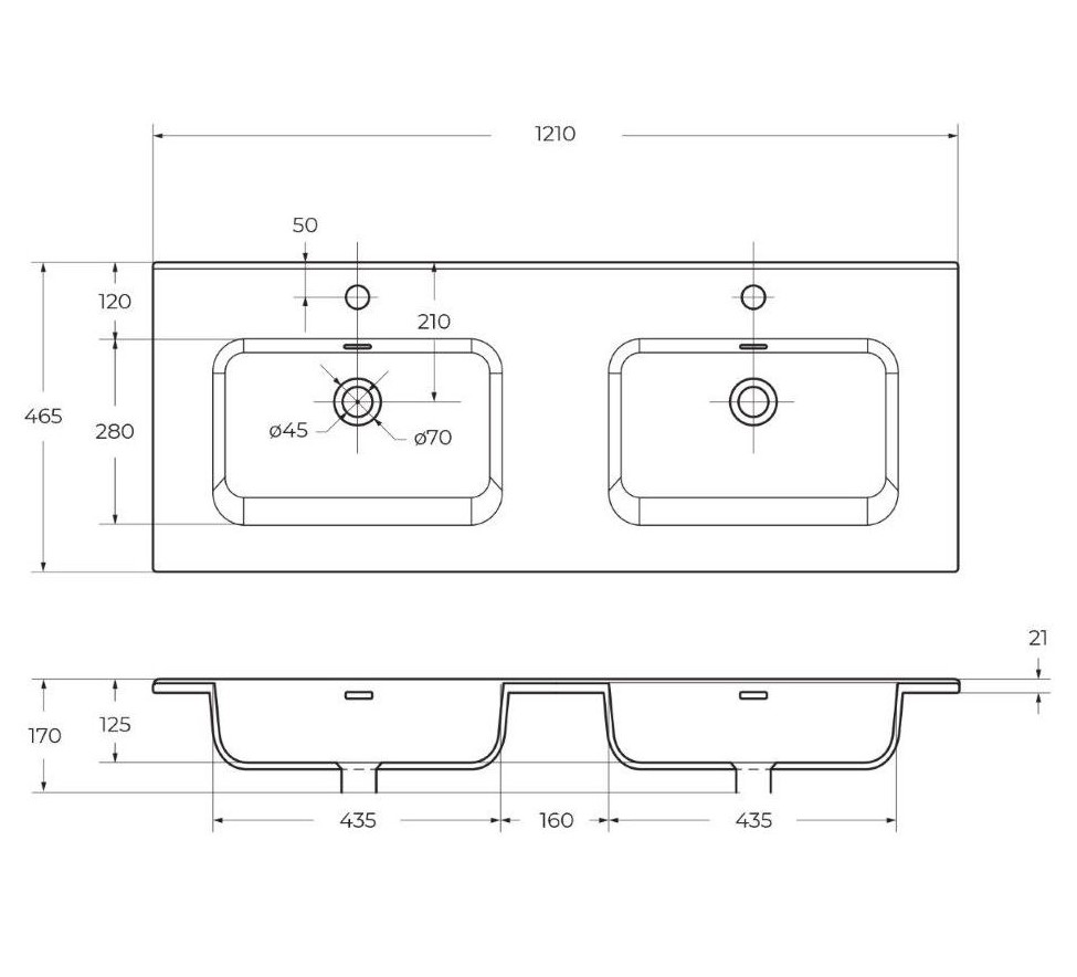 Раковина встраиваемая BelBagno BB1200-2-ETL белая глянец