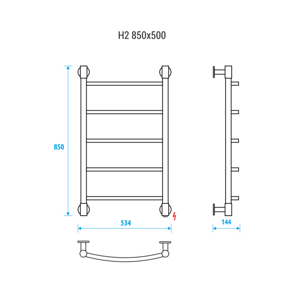 Полотенцесушитель электрический Energy H2 85х50 см EETR0000H2855000000 хром