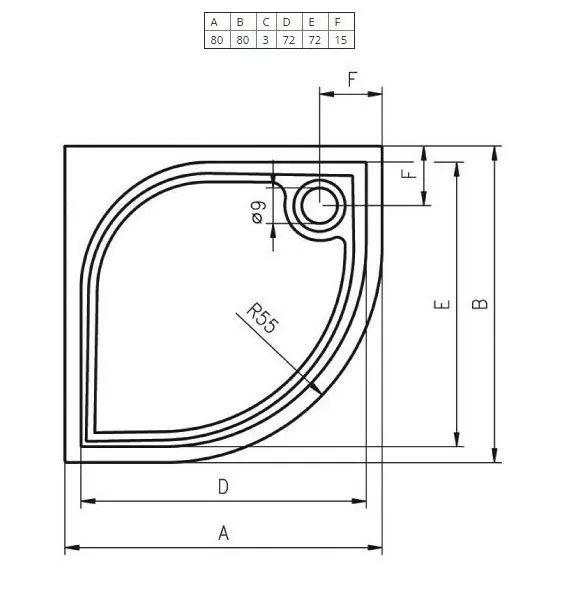 Душевой поддон Riho Kolping 80х80см D004001005 белый