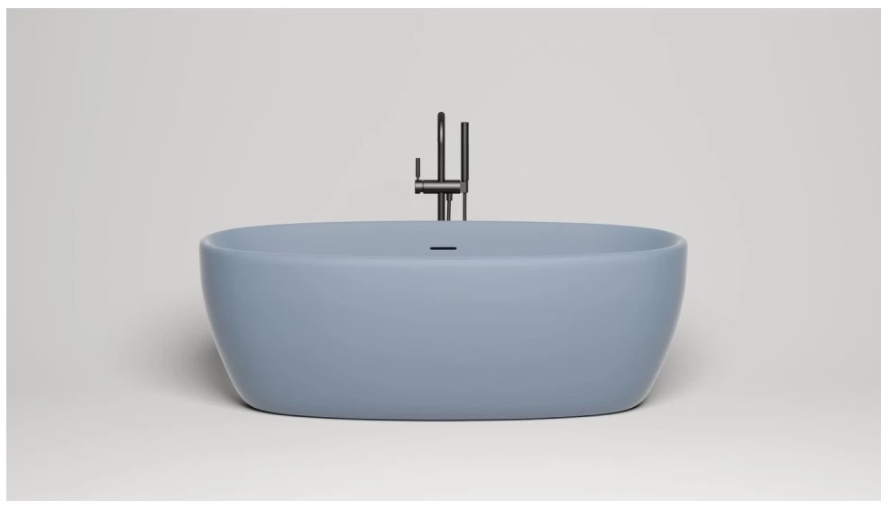 Ванна из искусственного камня Salini S-Stone Luce 169x87 см отдельностоящая 100121MRF pigeon blue
