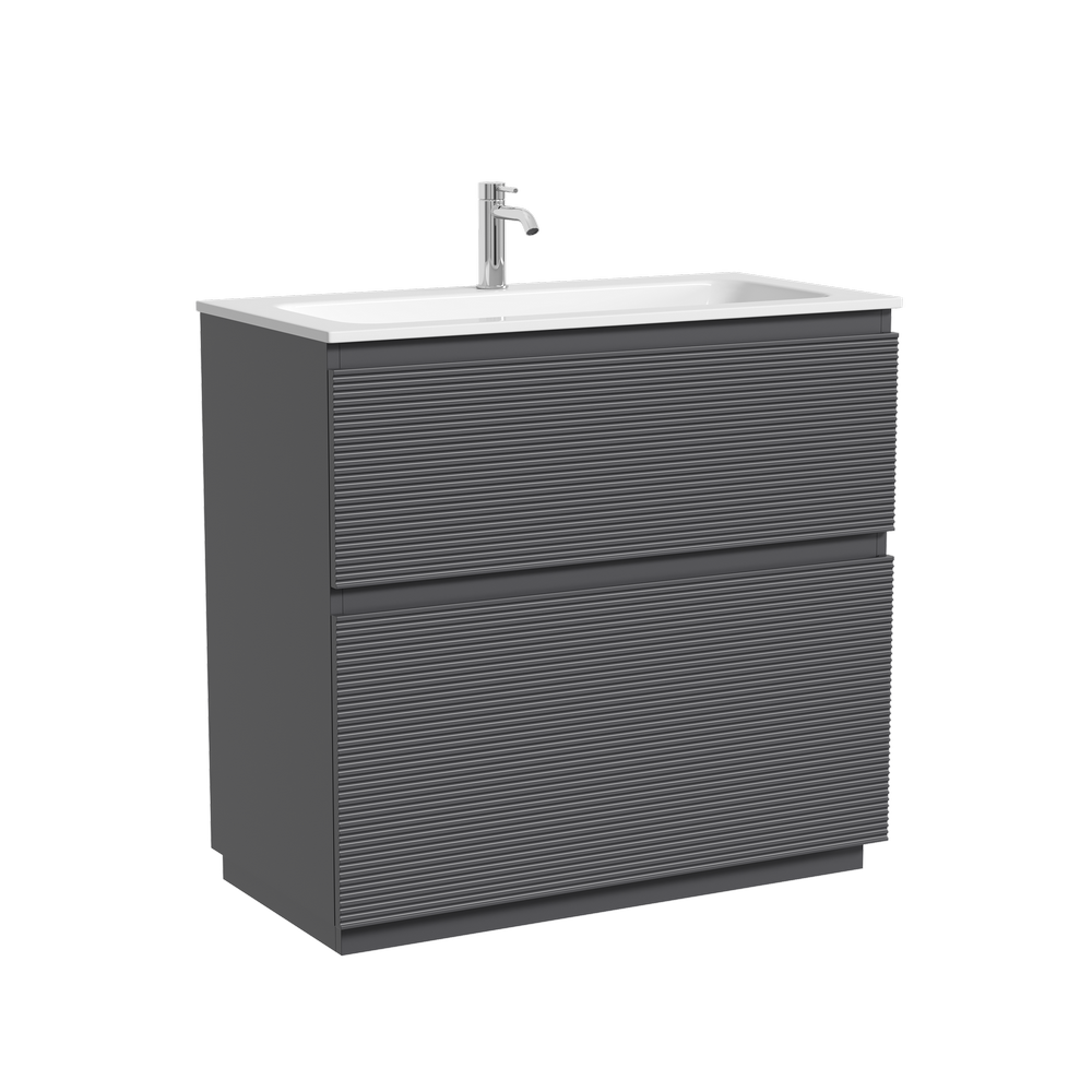 Тумба с раковиной Sancos Folk Floor 90 напольная, Grey soft