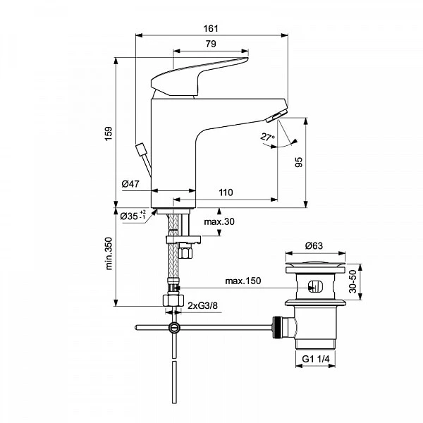 Душевой комплект Ideal Standard Ceraflex B2189AA хром