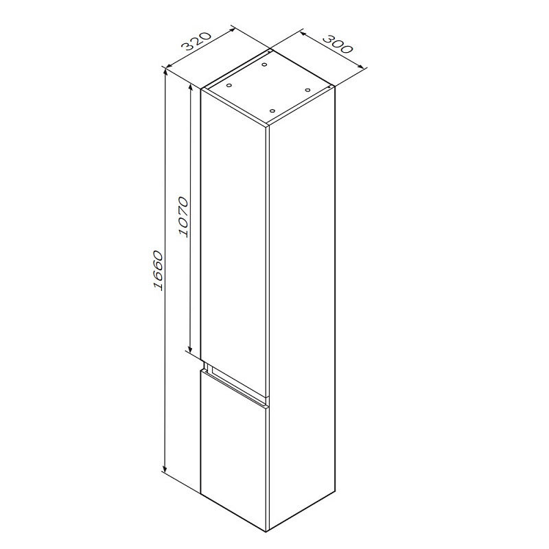 Шкаф-пенал AM.PM X-Joy 30см M85ACHR0306WG белый глянцевый