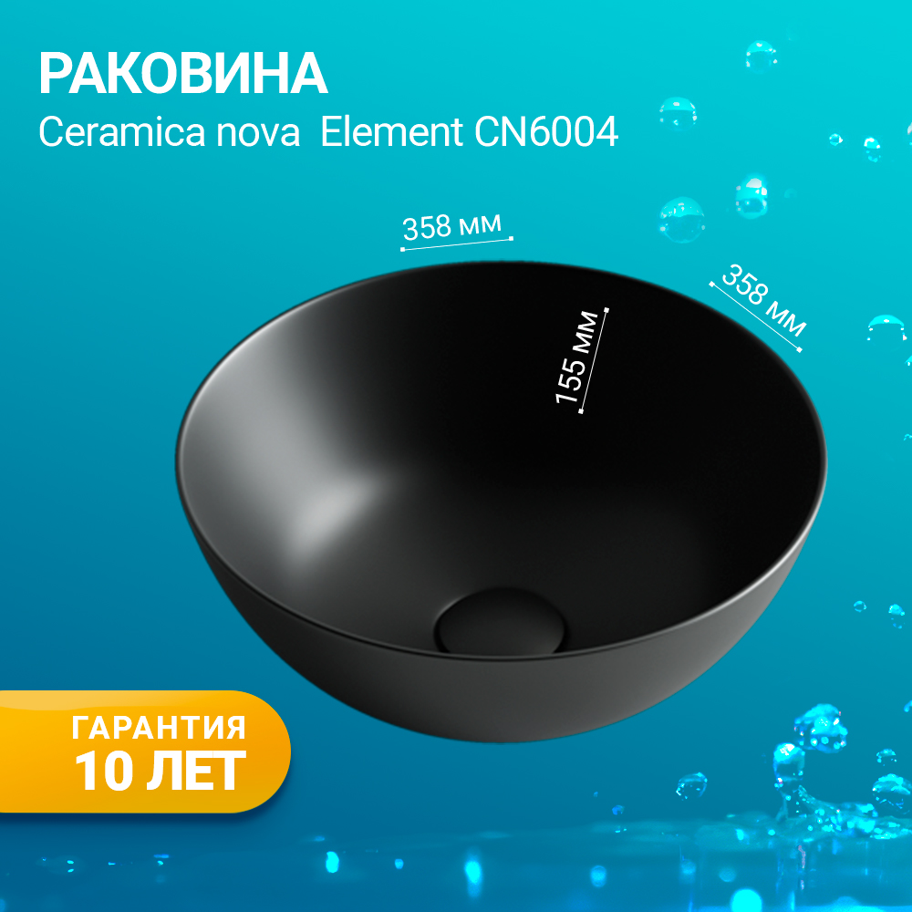 Раковина накладная Ceramica Nova Element CN6004 черная матовая