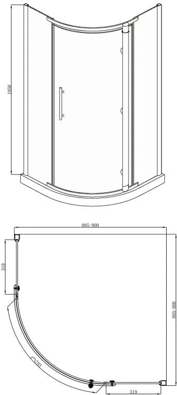 Душевой уголок Bravat Blackline 90x90см BS090.1110A профиль черный, стекло прозрачное