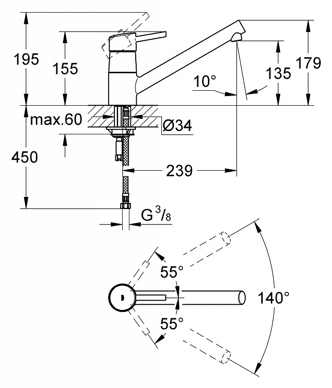 Смеситель для кухни Grohe Concetto 32659001 хром