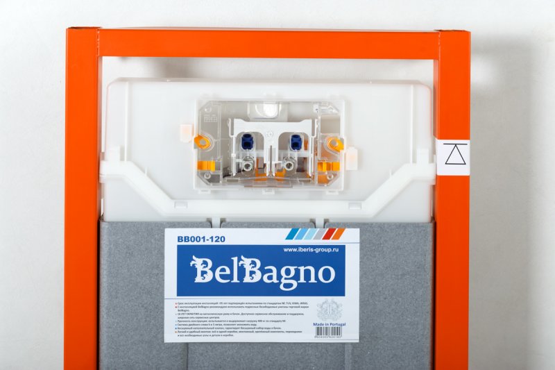 Система инсталляции для унитазов BelBagno BB001-120/BB007-PR-NERO.M с кнопкой, черный матовый