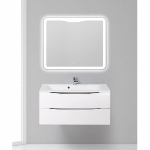 Тумба с раковиной BelBagno Marino 100 белая глянцевая