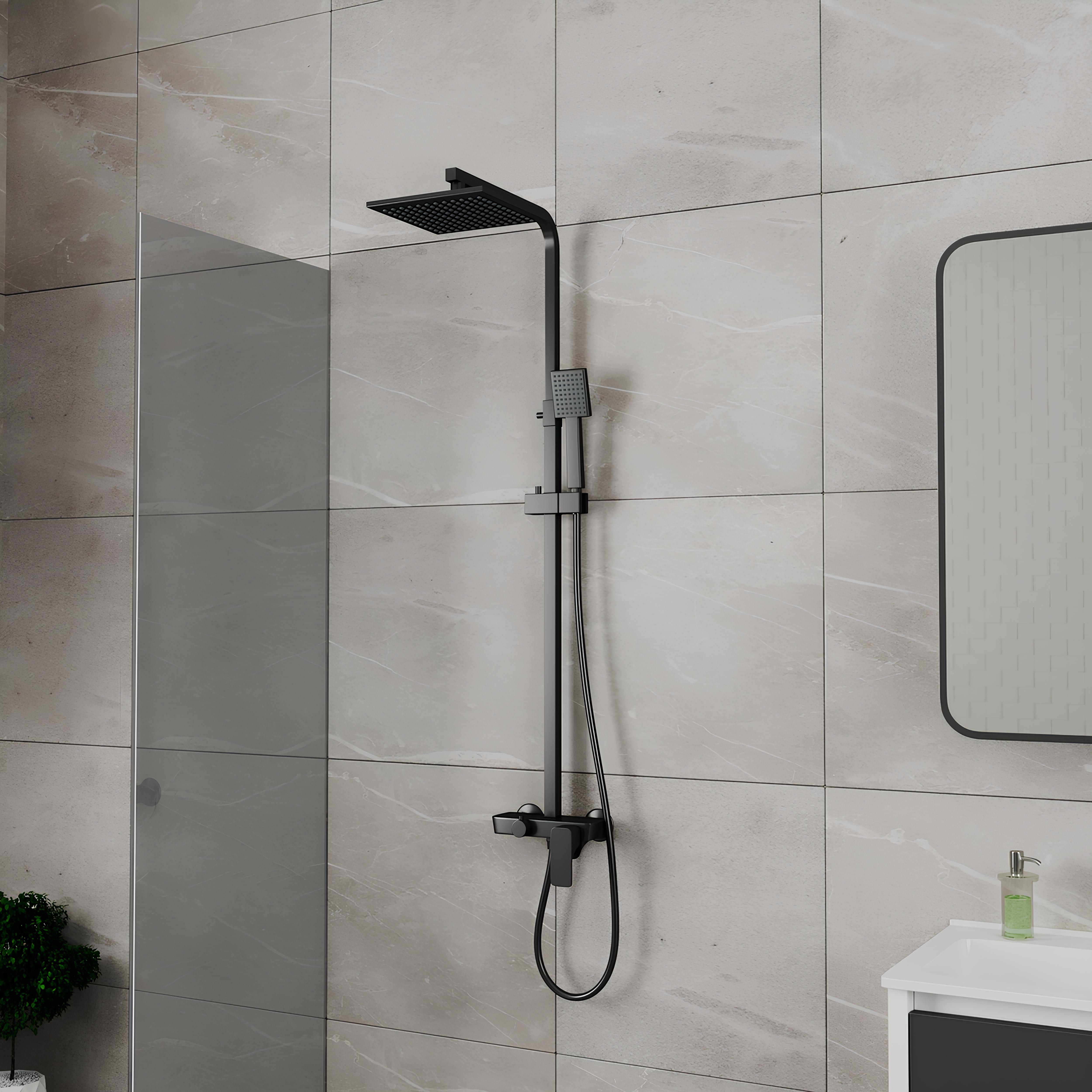 Душевая стойка D&K Berlin Technische DA1433725A02 черная матовая Душевая стойка D&K Berlin Technische DA1433725A02 черная матовая