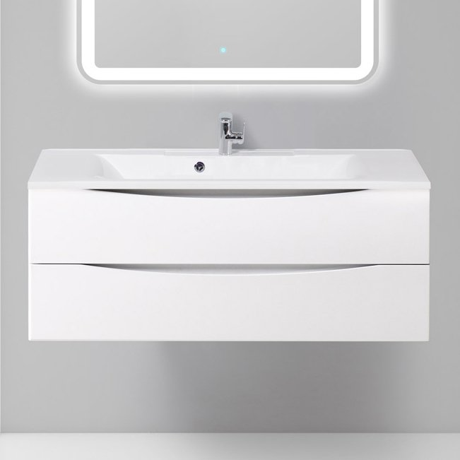 Тумба с раковиной BelBagno Marino 120 белая глянцевая