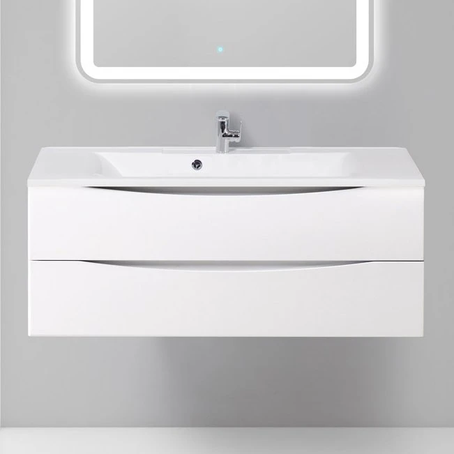 Тумба с раковиной BelBagno Marino 120 белая глянцевая
