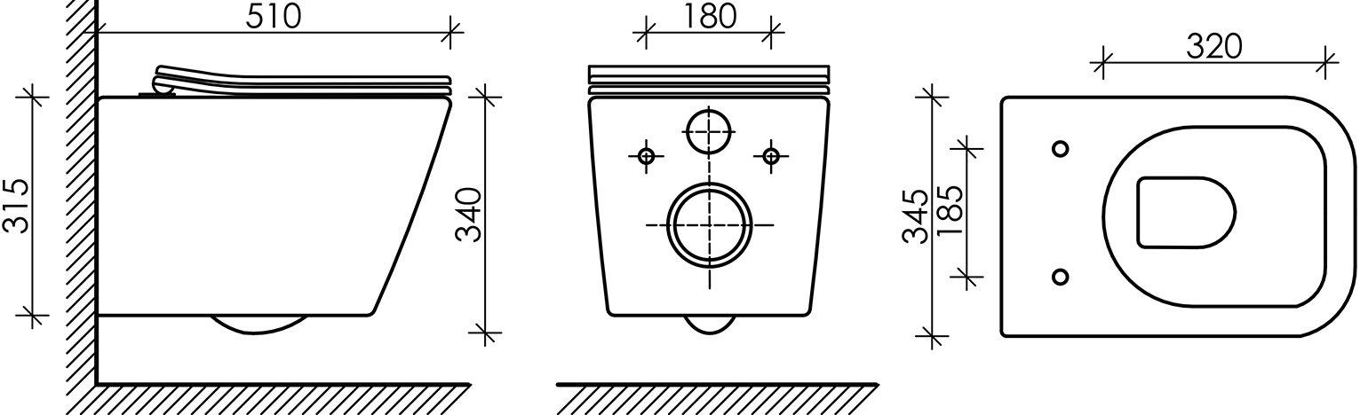 Унитаз подвесной Ceramica Nova Metric CN3007MB черный матовый