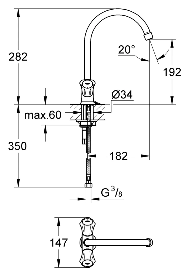 Смеситель для кухни Grohe Costa L 31812001 хром