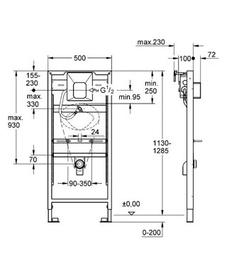 Система инсталляции для писсуаров Grohe Rapid SL 38803001