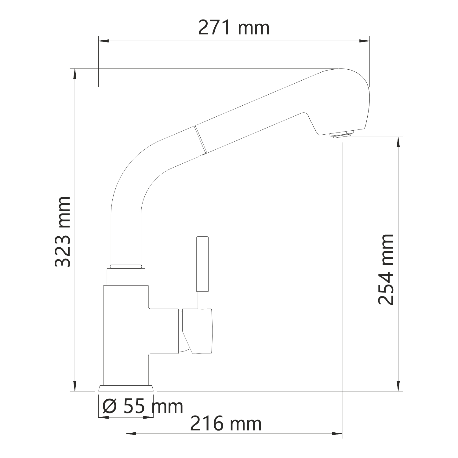 Смеситель для кухни Wasserkraft Main 4166 хром