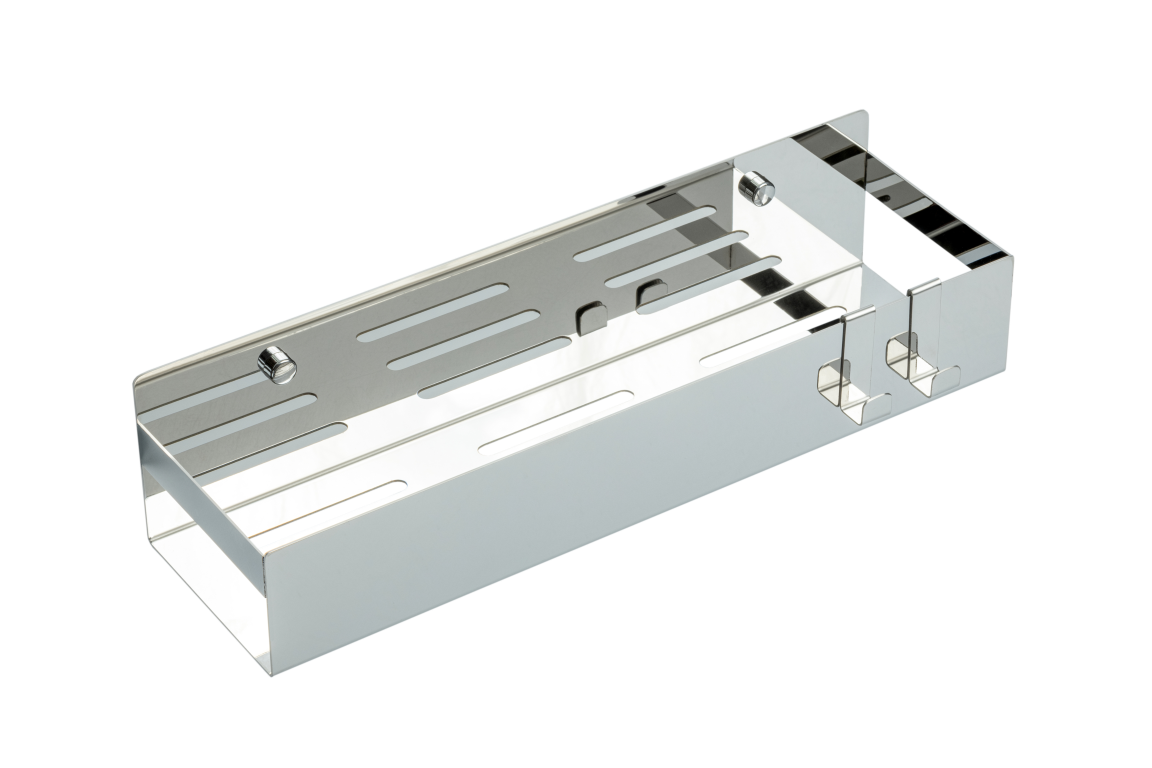 Полка Boheme Q 10965-CR с двумя крючками, хром Полка Boheme Q 10965-CR с двумя крючками, хром