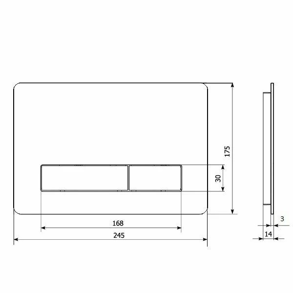 Кнопка смыва KKPol Vitrum Metal Slim 350/PSM/007-00-00 золото брашированное