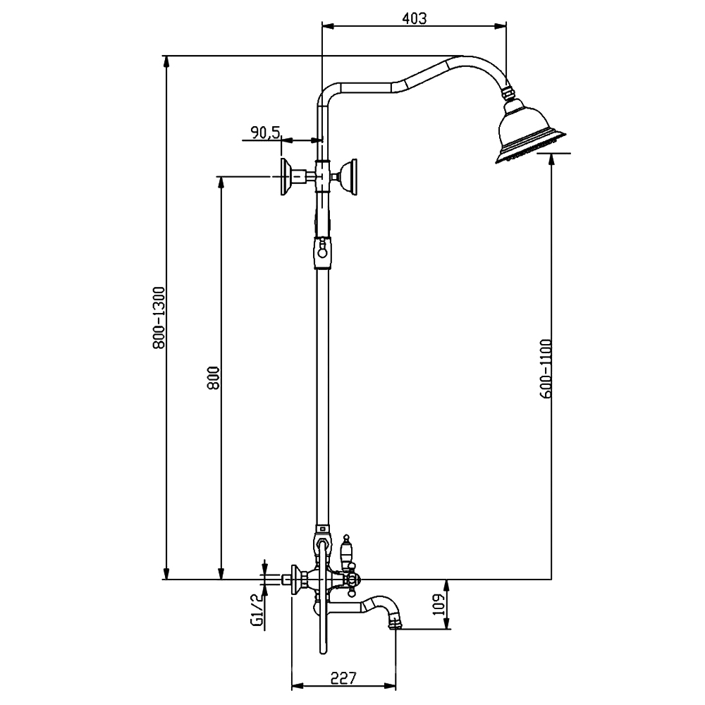 Душевая стойка Timo Nelson SX-1290/00 хром