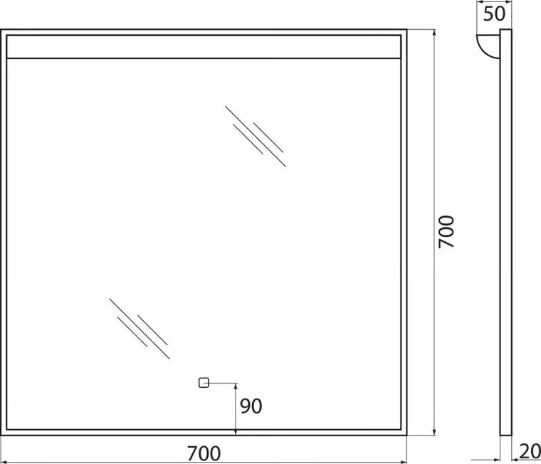 Зеркало BelBagno SPC-UNO-700-700-TCH