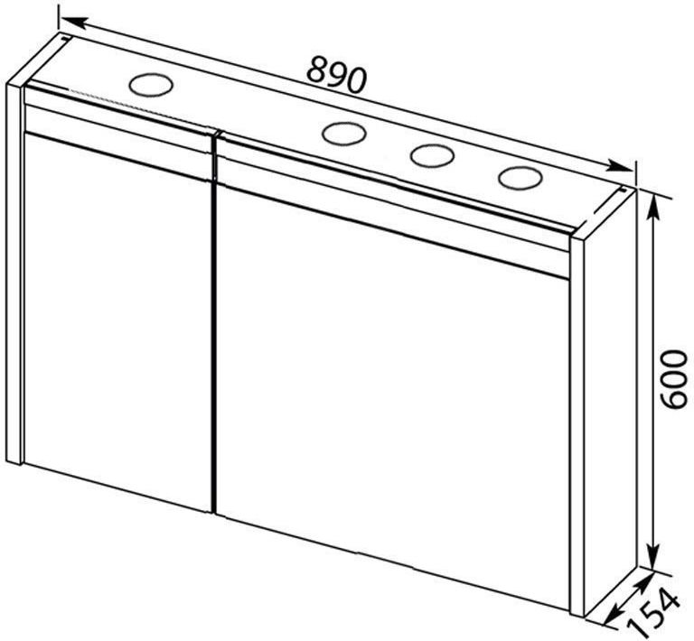 Зеркало-шкаф Aquanet Лайн 90 R 164934 белый