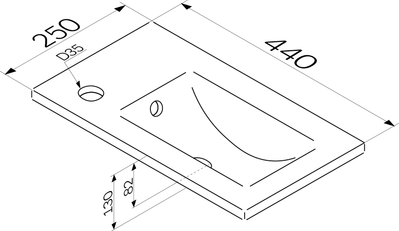 Тумба с раковиной AM.PM X-Joy 45 белый глянец