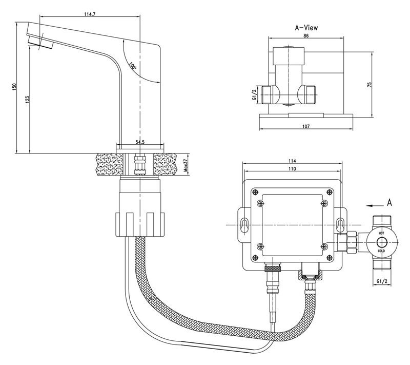 Смеситель для раковины Lemark Project LM4650SE хром