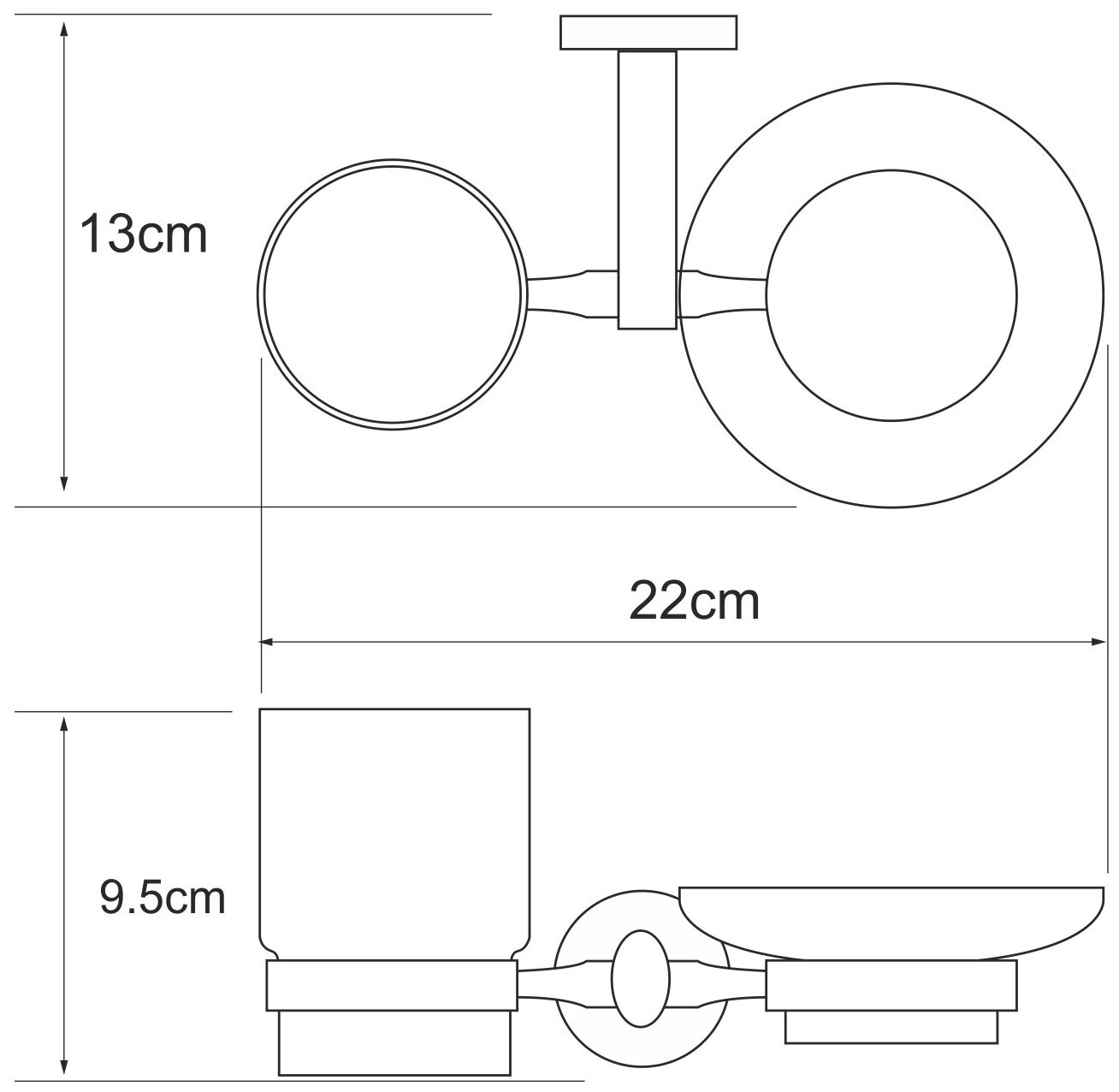 Стакан Wasserkraft Rhein K-6226C с мыльницей, хром