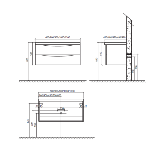 Тумба под раковину BelBagno Ancona 120 ANCONA-N-1200-2C-SO-2-RW темный дуб