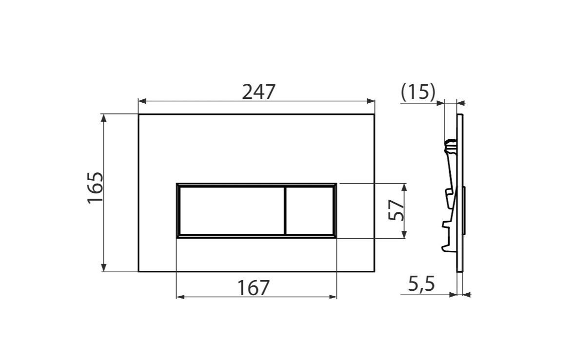Кнопка смыва AlcaPlast THIN M578 черная матовая