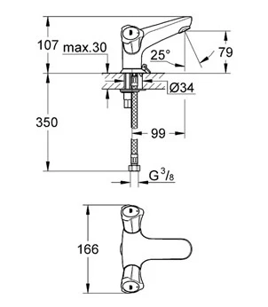 Смеситель для раковины Grohe Costa L 21100001 хром
