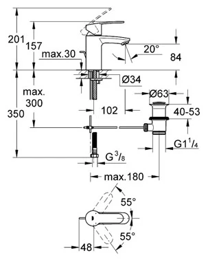 Смеситель для раковины Grohe Eurostyle Cosmopolitan 33552002 хром