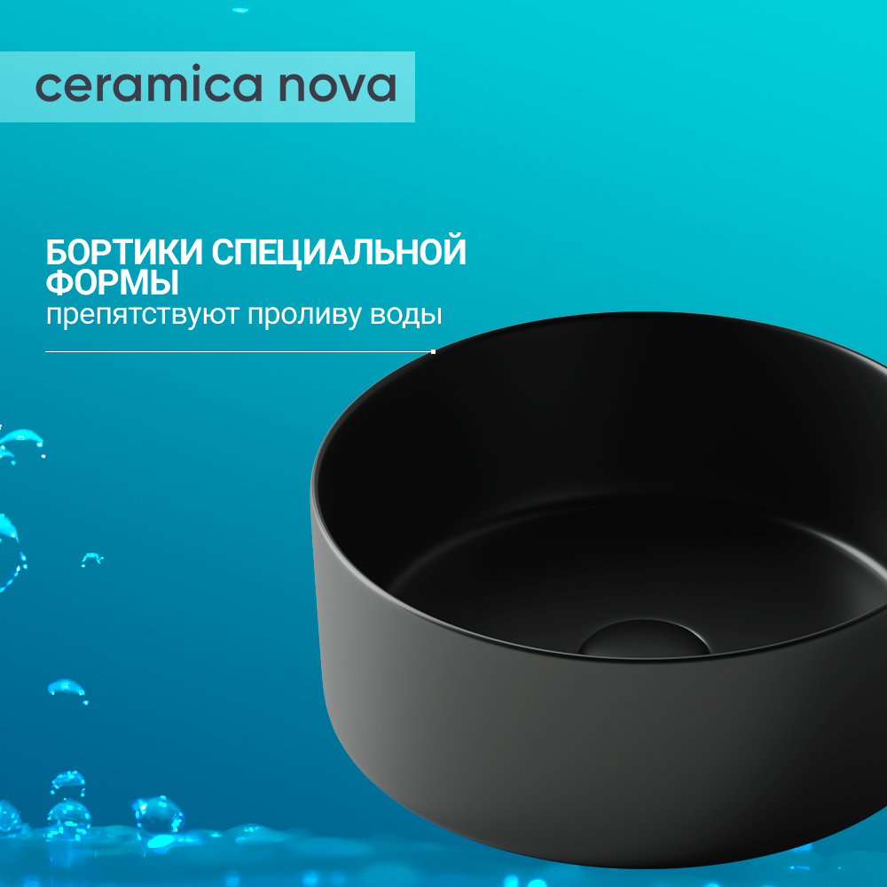 Раковина накладная Ceramica Nova Element CN6032MB черная матовая