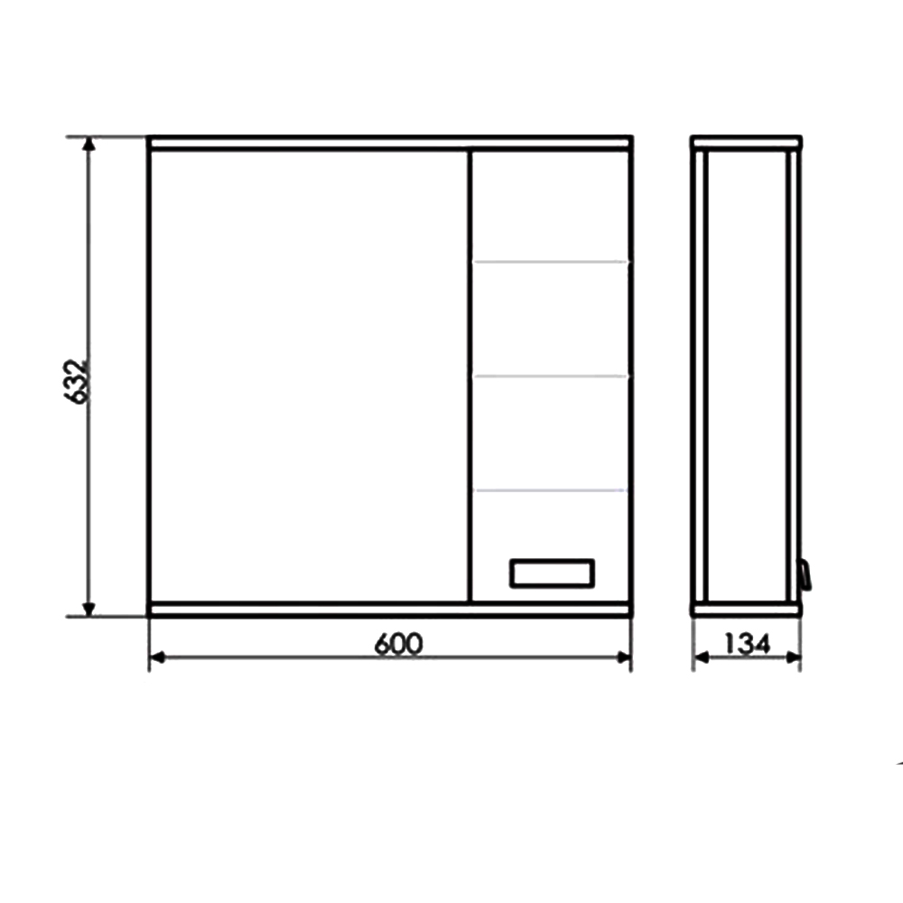 Зеркало-шкаф Comforty Модена М 60 00-00001639CF белое матовое