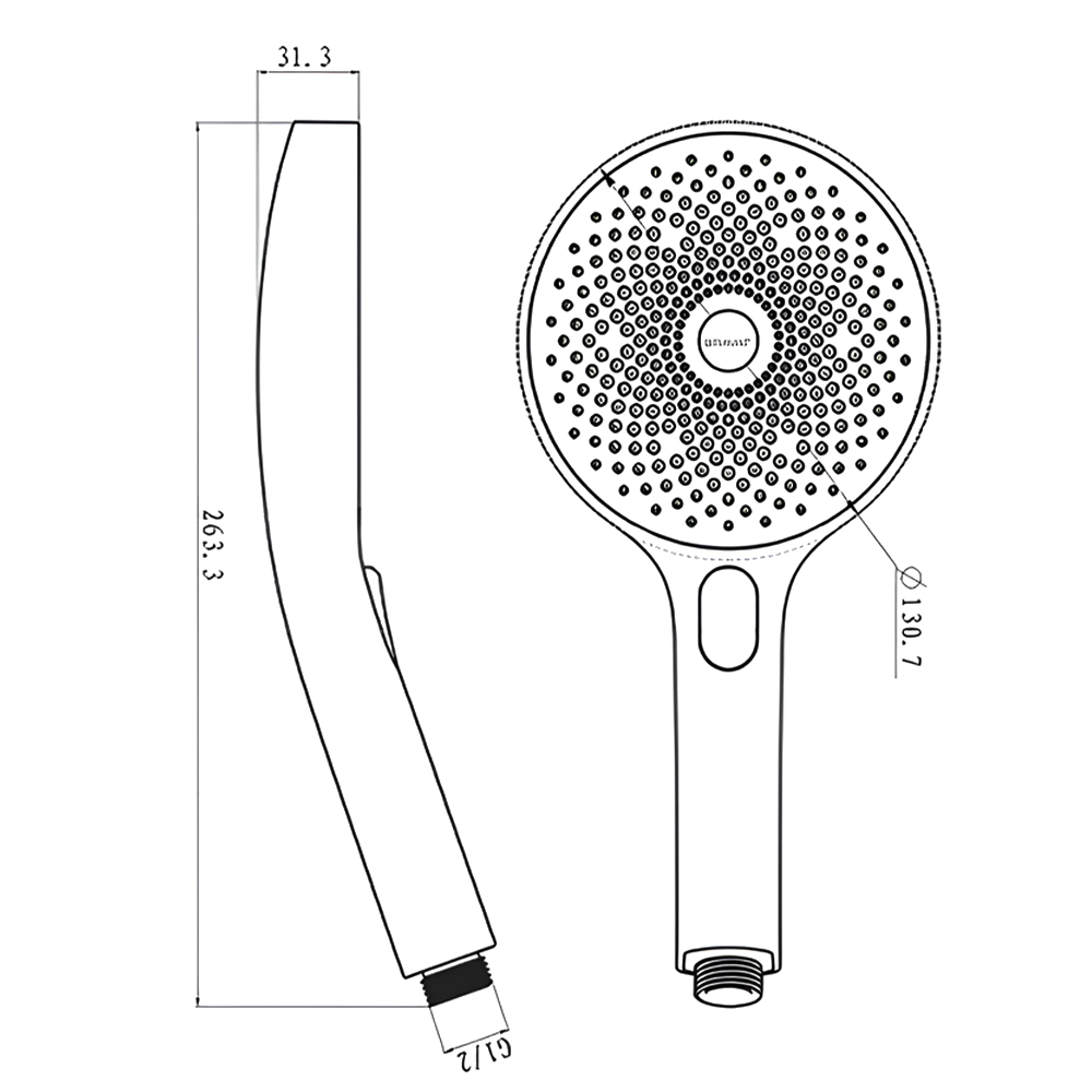 Душевая лейка Bravat P70301BW-ENG пластик, черная