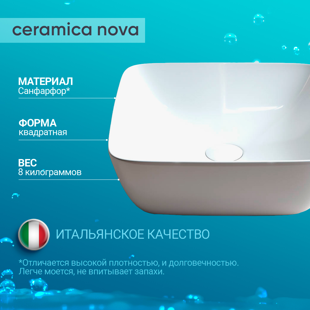 Раковина накладная Ceramica Nova FORM CN2002 белая глянцевая